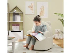 AIYAPLAY Sessel^Kindersessel mit Weichem Teddyfleece Bärenform Beige