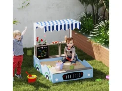 AIYAPLAY Sitzbänke^Sandkasten mit Abdeckung Imprägniert Kinder Sandbox mit Sitzbänken