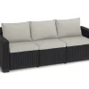 Allibert Sofas^California 3-Sitzer Anthrazit mit Kissen Sand-Rattanoptik