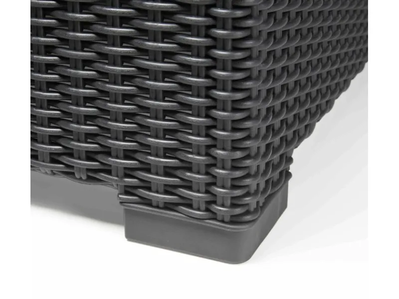 Allibert Sofas^California 3-Sitzer Anthrazit mit Kissen Sand-Rattanoptik