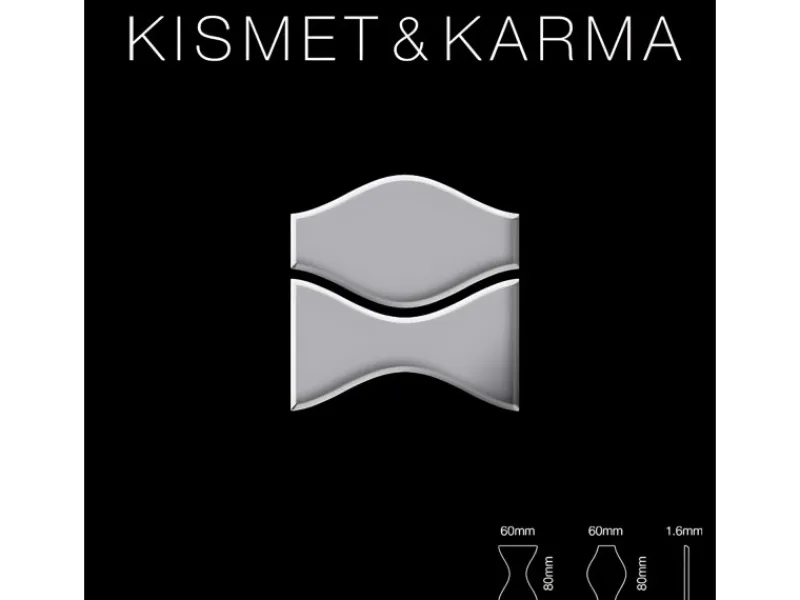ALLOY Mosaik Fliese Massiv Metall Edelstahl Marine Hochglanz Kismet & Karma-s-s-mm 1 Paket mit 10 Matten 0,86 m2 Grau