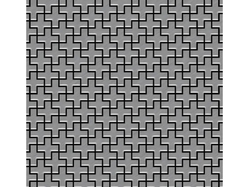 ALLOY Mosaik Fliese Massiv Metall Edelstahl Gebürstet Grau 1,6mm Swiss Cross-s-s-b 1 Paket mit 10 Matten 0,88 m2 Grau