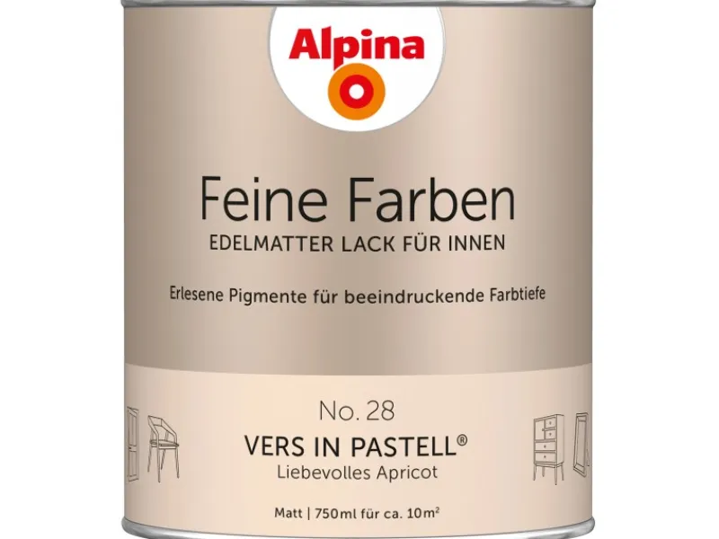 Alpina Feine Farben Lack No. 28 Vers in Pastell®Apricot edelmatt 750 ml