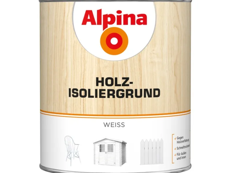 Alpina Holz-Isoliergrund Weiß matt 2 Liter