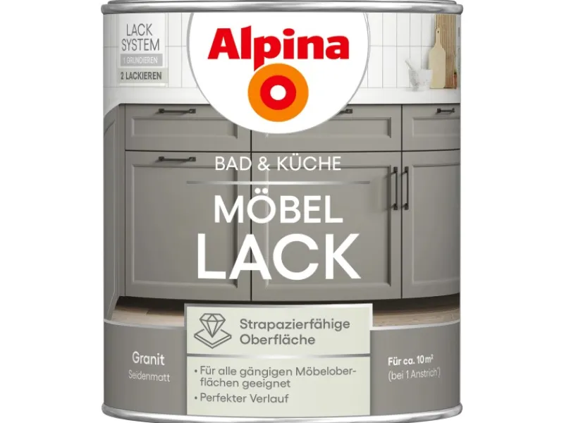 Alpina Speziallacke^Möbel-Lack Bad & Küche Seidenmatt 750 ml