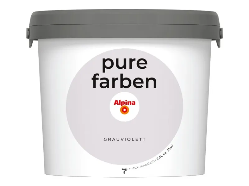 Alpina Innenfarben^Wandfarbe Pure Farben Grauviolett 2,5 l