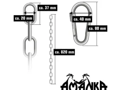 AMANKA 2er Set Hängesessel Kette 100 cm Aufhängung mit 4 Karabiner bis 230 kg