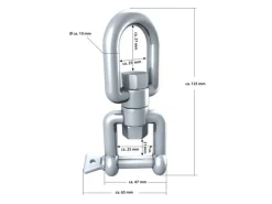 AMANKA Hängesessel Drehwirbel 10 x 125 mm bis 420 kg belastbar Silber