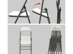 AMANKA Stühle^Klappstühle 2er Set 50 x 46 x 835 cm bis 150 kg Belastbar - Weiss