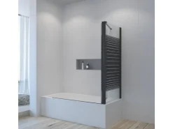 Eckregale^Aquabatos Duschwand für Badewanne Faltwand 120 x 70 x 140 cm Badewannenaufsatz Eck Duschtrennwand für Badewanne Badewannenfaltwand mit Seitenwand