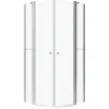 Eckregale^Aquabatos Runddusche 90 x 90 x 195 cm Duschkabine Duschwand Viertelkreis Duschabtrennung mit Eckregale Pendeltür 6 mm NANO ESG Sicherheitsgals