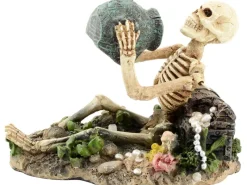 Aquarium-Dekofigur Skelett mit Schatz