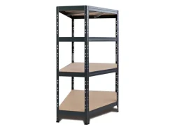 AR Shelving Kellerregale|Holzregale^Rivet Eck-Schwerlastregal 180 x 90 x 45 cm 4 Böden Anthrazit FSC®