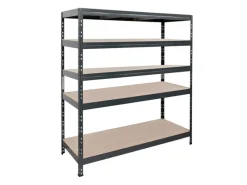 AR Shelving Holzregale^Rivet Schwerlastregal 180 x 150 x 45 cm 5 Böden Anthrazit FSC®