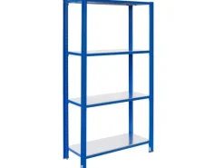 AR Shelving Büroregale^T Profile Steckregal Blau & Verzinkt 250x100x30 cm 4 Böden 180 kg
