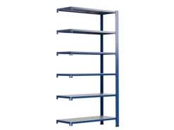 AR Shelving T Profile Zusatzmodul Blau & Verzinkt 250x80x30 cm 6 Böden 180 kg