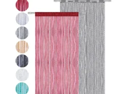 Arsvita Türvorhänge^Fadenvorhang Fadengardine Gardine Vorhang Metall-Optik 140 cm x 250 cm Stangendurchzug