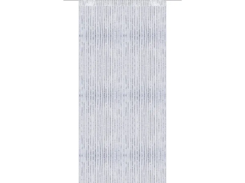 Arsvita Türvorhänge^Fadenvorhang Fadengardine Gardine Vorhang Metall-Optik 140 cm x 250 cm Stangendurchzug Weiß