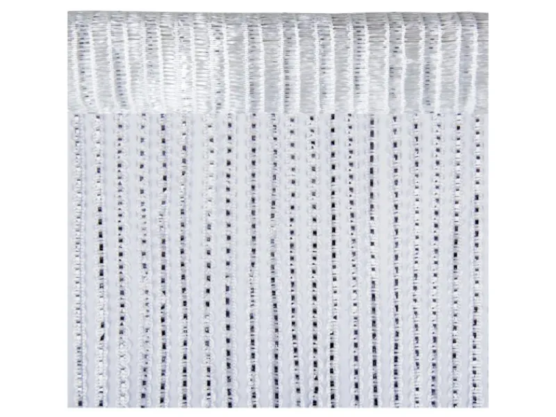 Arsvita Türvorhänge^Fadenvorhang Fadengardine Gardine Vorhang Metall-Optik 140 cm x 250 cm Stangendurchzug Weiß