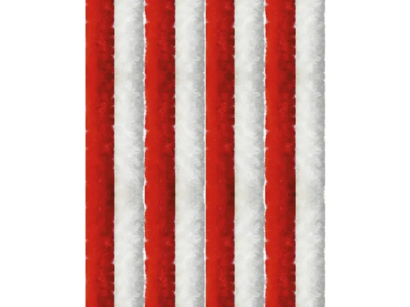 Arsvita Türvorhänge^Flauschvorhang Flauschgardine Vorhang 100 cm x 200 cm Unistreifen Rot Weiß