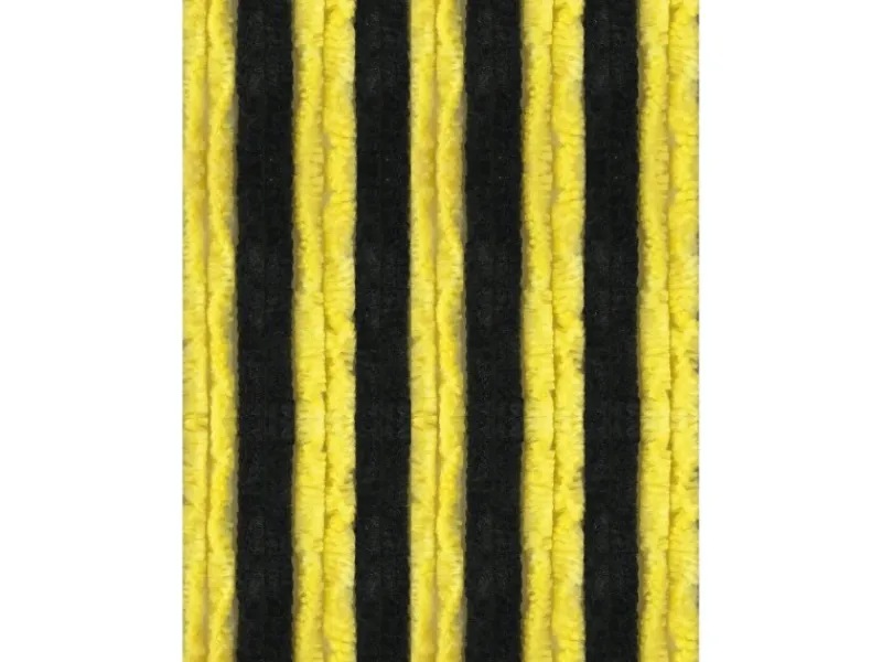 Arsvita Flauschvorhang Flauschgardine Vorhang 100 cm x 200 cm Unistreifen Schwarz Gelb