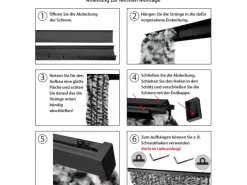 Arsvita Flauschvorhang Flauschgardine Vorhang 100 cm x 200 cm Unistreifen Schwarz Gelb