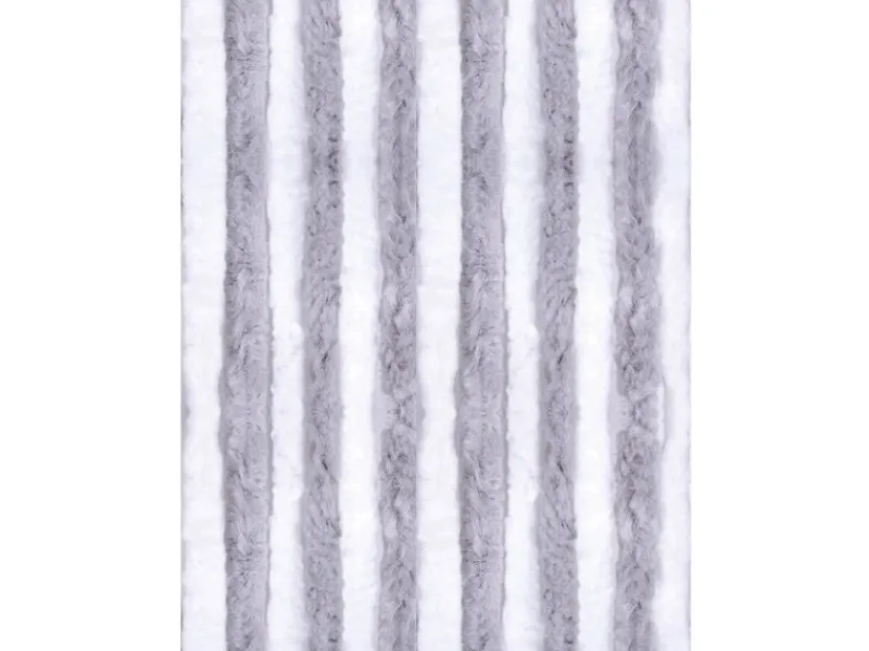 Arsvita Türvorhänge^Flauschvorhang Flauschgardine Vorhang 56 cm x 185 cm Unistreifen Hellgrau Weiß