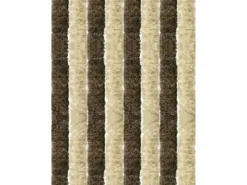 Arsvita Flauschvorhang Flauschgardine Vorhang 90 cm x 220 cm Unistreifen Beige Braun