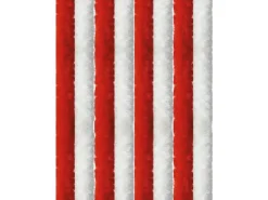 Arsvita Türvorhänge^Flauschvorhang Flauschgardine Vorhang 90 cm x 220 cm Unistreifen Rot Weiß