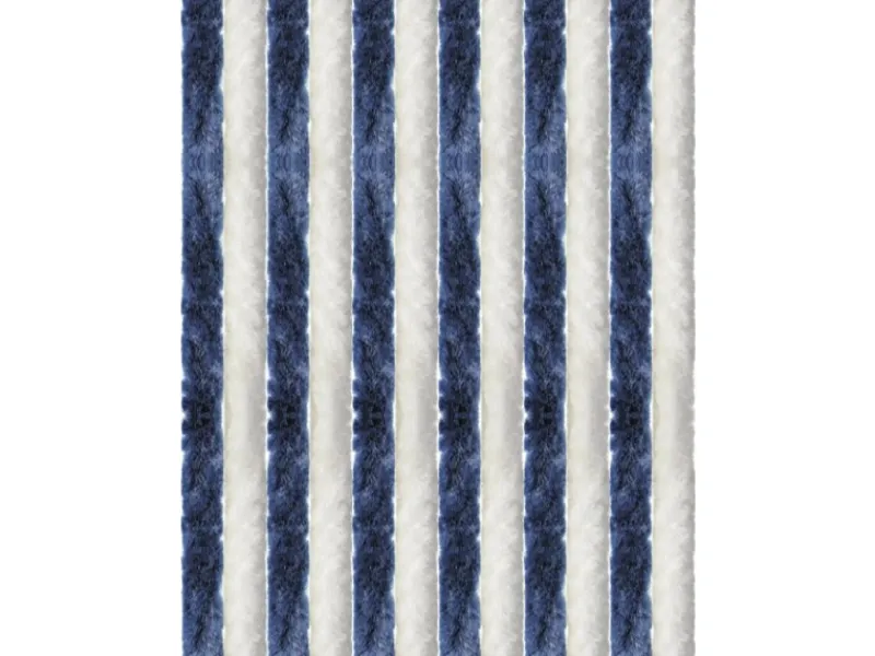 Arsvita Türvorhänge^Flauschvorhang Flauschgardine Vorhang 140 cm x 220 cm Unistreifen Dunkelblau Weiß