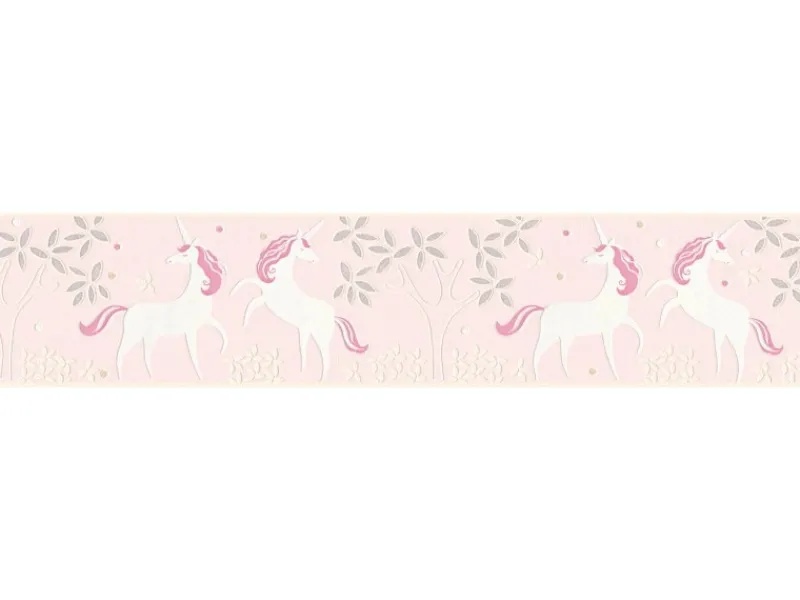 AS-Creation Bordüren^A.S. Création Tapetenbordüre Einhörner Violettrosa und Lila 0,13 x 5 m AS-369903