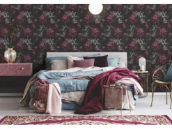 AS-Creation A.S. Création Vliestapete Blumen Lila Schwarz