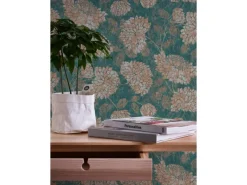 AS-Creation Dekorative Tapeten^A.S. Création Vliestapete Blumen Grün Gold