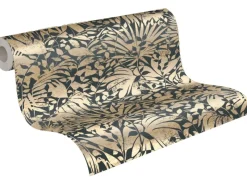 AS-Creation A.S. Création Vliestapete Blätter Gold Schwarz