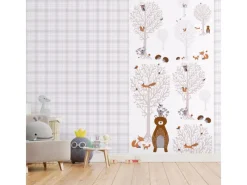 AS-Creation Klebefolien^A.S. Création Vliestapete Kinderzimmer Waldtiere Wald Bär Fuchs Bunt Weiß FSC®