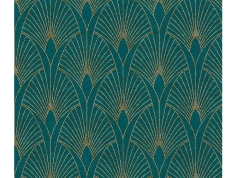 AS-Creation Bordüren^AS Creation Tapete Pop Up Panel Selbstklebend Retro 250 x 52 cm Petrol-Gold FSC®