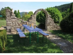 Auflagen-Set für Festzelt-Garnitur Blau-Weiß