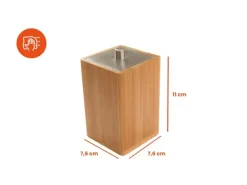 Bagnoxx Aufbewahrung^Wattepad Aufbewahrung Viereckig 7,6 x 7,6 x 11cm Bambus Braun
