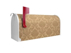 Banjado Tapezierzubehör^Amerikanischer Briefkasten Weiß 48x22x16cm US Mailbox Letterbox Postkasten Stahl Pulverbeschichtet Motiv Tapete Beige