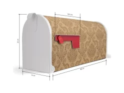 Banjado Tapezierzubehör^Amerikanischer Briefkasten Weiß 48x22x16cm US Mailbox Letterbox Postkasten Stahl Pulverbeschichtet Motiv Tapete Beige