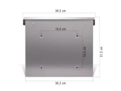 Banjado Tapezierzubehör^Briefkasten Edelstahl 38.5x31.5x12cm Ohne Zeitungsfach Inkl. Montagematerial Motiv Tapete Beige