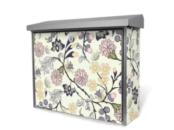 Banjado Tapezierzubehör^Briefkasten Edelstahl 38.5x31.5x12cm Ohne Zeitungsfach Inkl. Montagematerial Motiv Florale Tapete