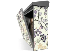 Banjado Tapezierzubehör^Briefkasten Edelstahl 38.5x31.5x12cm Ohne Zeitungsfach Inkl. Montagematerial Motiv Florale Tapete