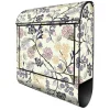 Banjado Design Briefkasten Schwarz Pulverbeschichtet 39x47x14cm 2 Schlüssel Mit Zeitungsfach Motiv Florale Tapete