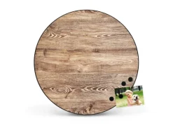 Banjado Wanddekoration|Pinnwände^Magnettafel Rund Größe 47cm Magnetwand Schwarz Aus Metall Magnetpinnwand Pinnwand Motiv Maserung