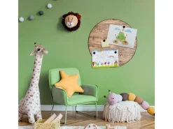 Banjado Wanddekoration|Pinnwände^Magnettafel Rund Größe 47cm Magnetwand Schwarz Aus Metall Magnetpinnwand Pinnwand Motiv Maserung