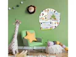 Banjado Pinnwände^Magnettafel Rund Größe 47cm Magnetwand Schwarz Aus Metall Magnetpinnwand Pinnwand Motiv Kinder