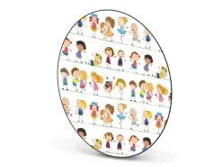 Banjado Pinnwände^Magnettafel Rund Größe 47cm Magnetwand Schwarz Aus Metall Magnetpinnwand Pinnwand Motiv Kinder