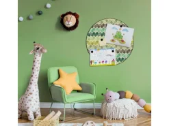 Banjado Pinnwände^Magnettafel Rund Größe 47cm Magnetwand Schwarz Aus Metall Magnetpinnwand Pinnwand Motiv Vier Farben Grün