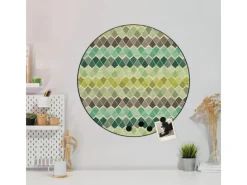 Banjado Pinnwände^Magnettafel Rund Größe 47cm Magnetwand Schwarz Aus Metall Magnetpinnwand Pinnwand Motiv Vier Farben Grün